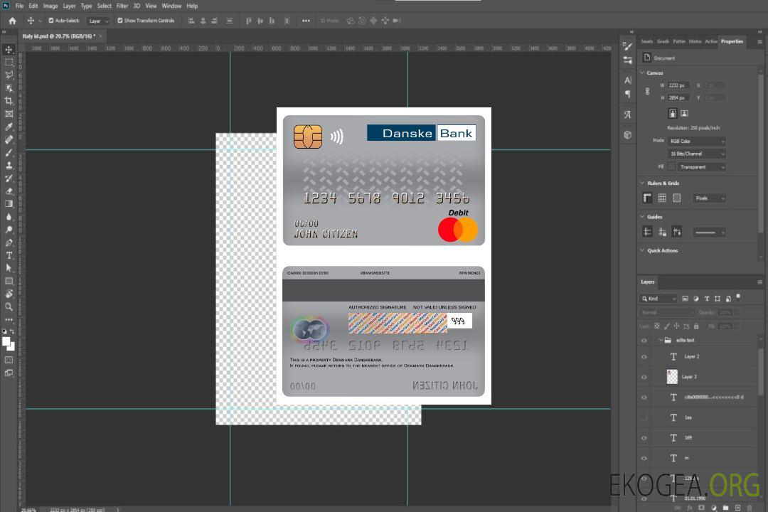 Danemark Carte de débit principale Danskebank template Danemark Carte de débit principale Danskebank template